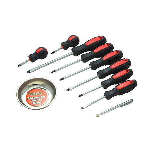 Titan 10 Piece Screwdriver Set with Magnetic Dish and Pick-Up Tool - TIT17240 Best Price