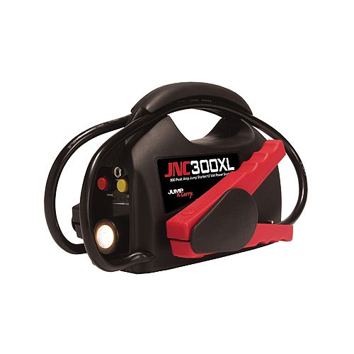 Solar Jump-N-Carry Ultra-Portable Jump Starter with Flashlight - 900 Peak Amps -...