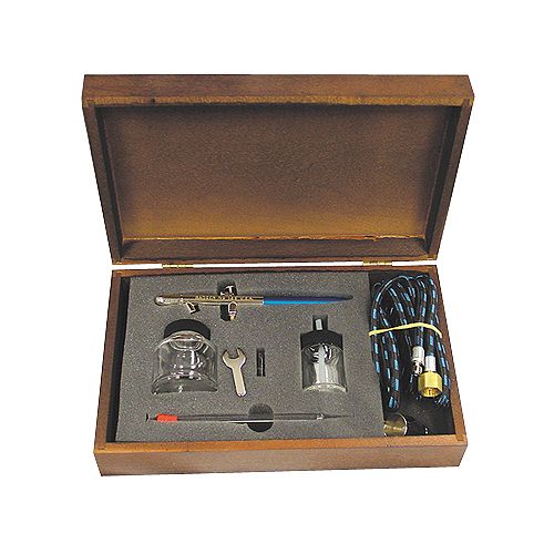 Badger Air Brush Professional Head Air Brush Set in Wood Case - BAD150-4PK Best Price