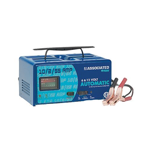 Associated 10/2/55 Amp  6 and 12 Volt Portable Automatic Charger with Engine Starter - ASO9060 Best Price