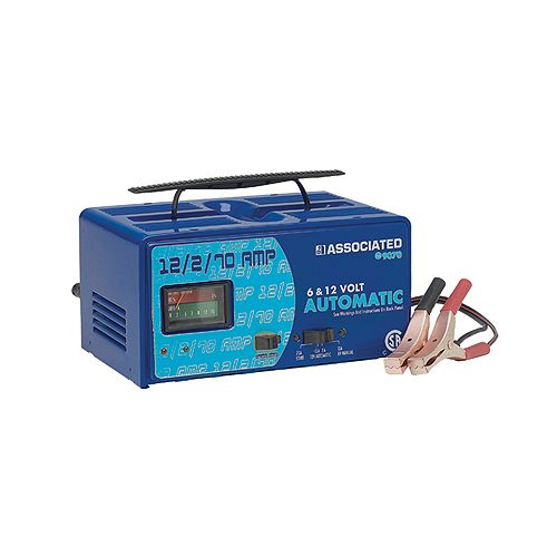 Associated 12/2/70 Amp  6 and 12 Volt Portable Automatic Charger with Engine Starter - ASO9070 Best Price
