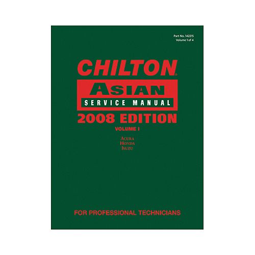 Chiltons Book Company Chilton 2008 Asian Service Manual Volume 1 - CHN142215 Best Price