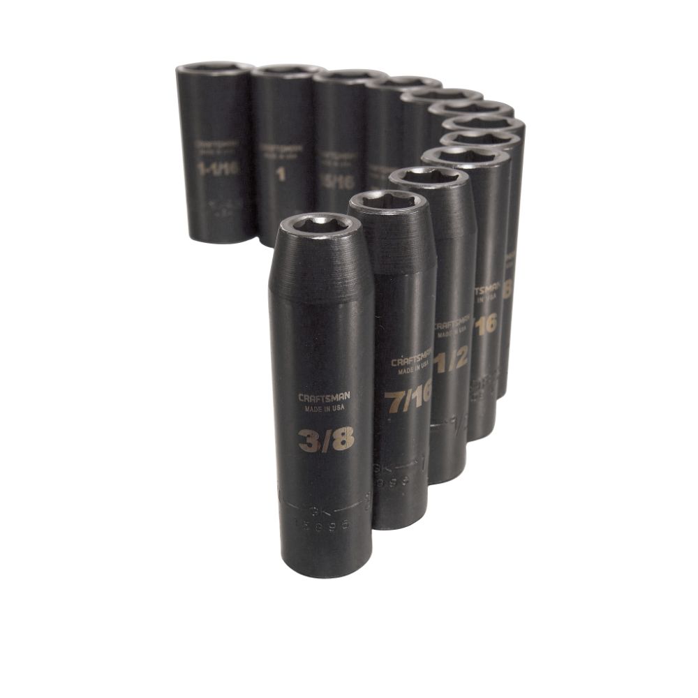 Craftsman 27 pc. Standard Easy to Read Impact Sockets, 6 pt. Standard & Deep, 1/2 in. Dr.
