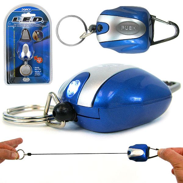 Trademark LED Retractable Keylight w/ Belt Clip - Blue - As Seen on TV