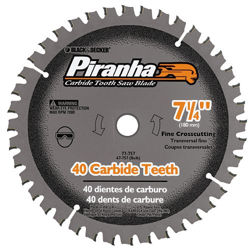Black & Decker 7-1 4 in. x 40T Carbide Saw Blade - 77-757 