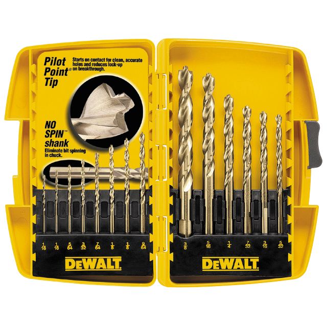 DeWalt 14 pc. Drill Bit Set, Pilot Point