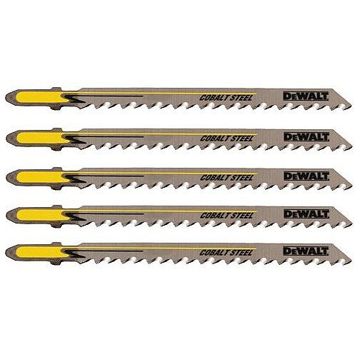 DeWalt 4 in. 8TPI T-Shank Aluminum Fiberglass Cut Jig Saw Blade, 5 pk. 