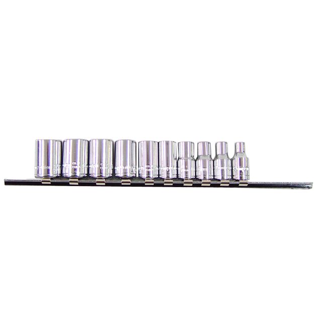Companion 10 pc. Metric Socket Set, 6 pt. Standard, 1/4 in. Drive