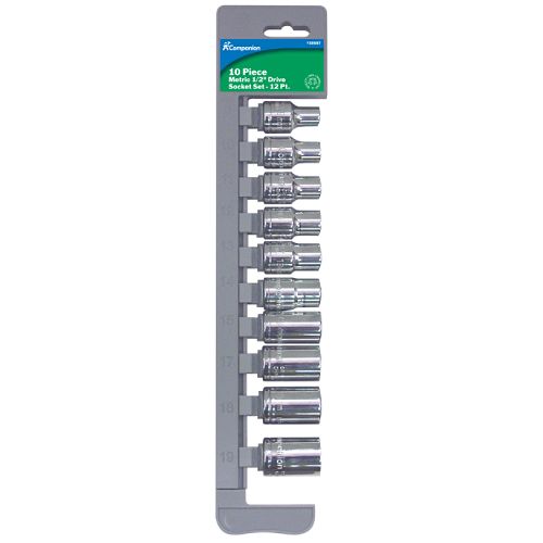 Companion 10 pc. Metric Socket Set  12 pt. Standard  1/2 in. Drive - 30587 Best Price