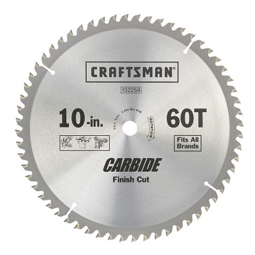 Craftsman 10 in. X 60 Tooth Finish Cut Carbide Circular Saw Blade - 32259 