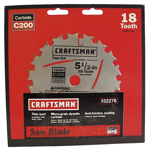Craftsman 5-1 2 in. Carbide Blade - 18T - 32276 