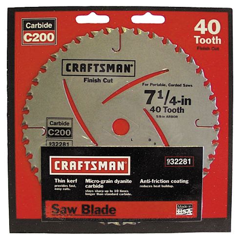 Craftsman 7-1 4 in. Carbide Blade - 40T - 32281 