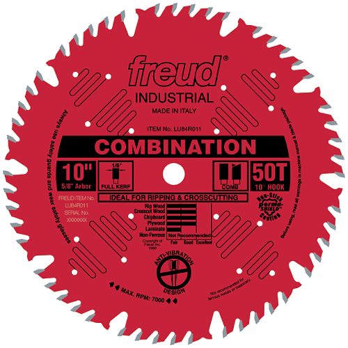 Freud 10 in. x 50T Saw Blade  Combination Rip/Crosscut - LU84RO11X Best Price