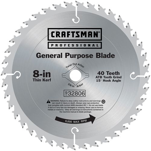 Craftsman Professional 8 in. Carbide Pro Saw Blade - 40T 
