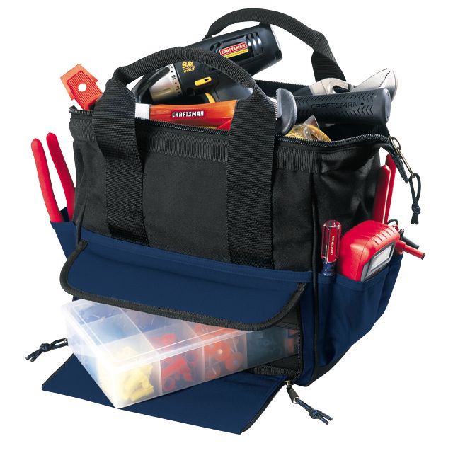 Craftsman 12 in. Tool Bag with 17 Pockets, Plastic Tray