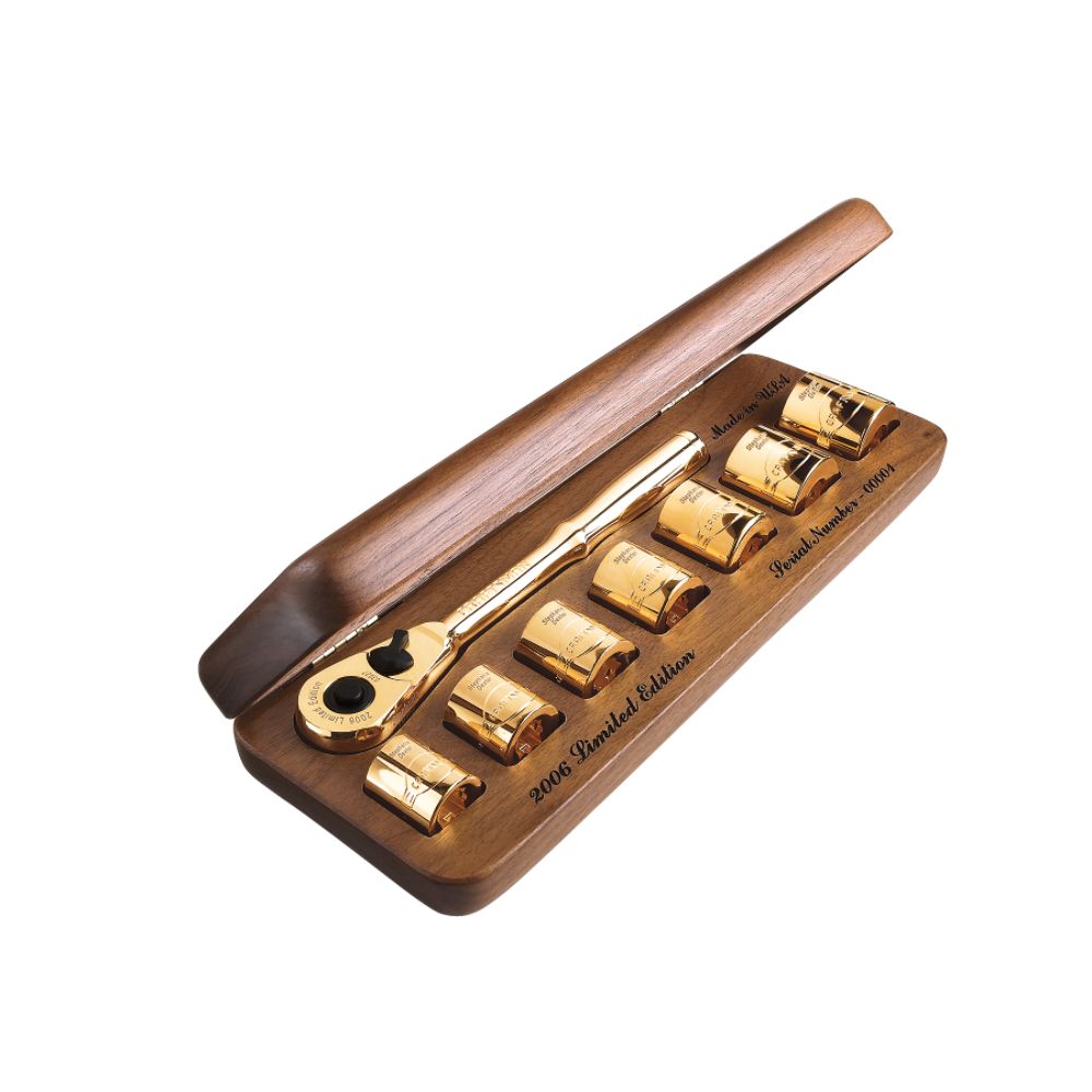 Craftsman 22k Gold-Plated Ratchet with 7 pc. Socket Set in Deluxe Case, Personalized