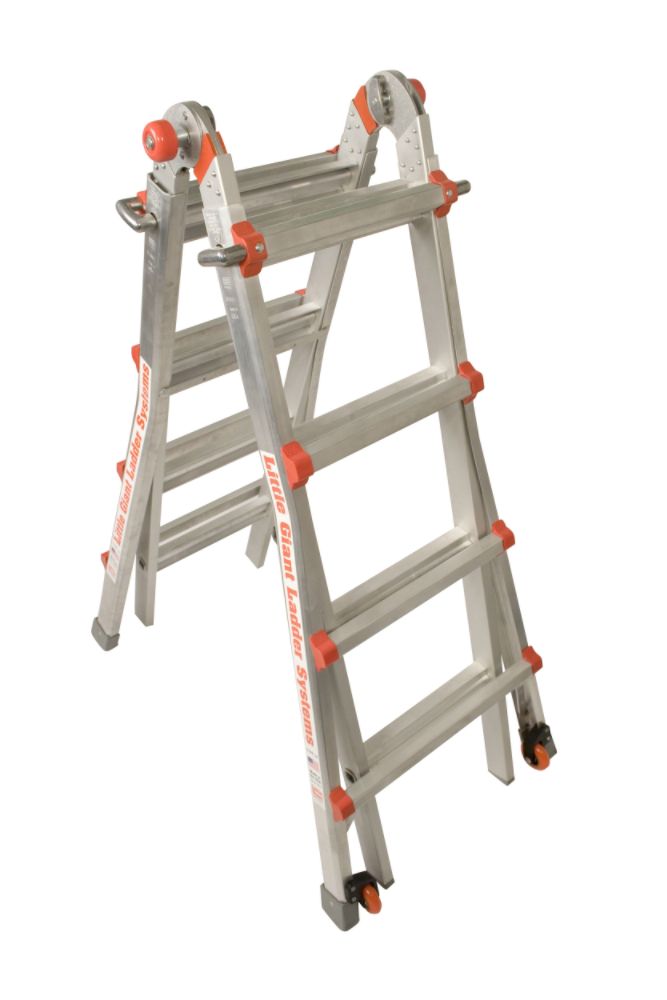 Little Giant 17 ft. Aluminum Ladder with Tip and Glide Wheel System
