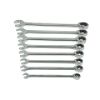 8 pc. Standard Flat Full Polish Ratcheting Combination Wrench Set