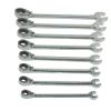 8 pc. Standard Full Polish Reversible Ratcheting Combination Wrench Set