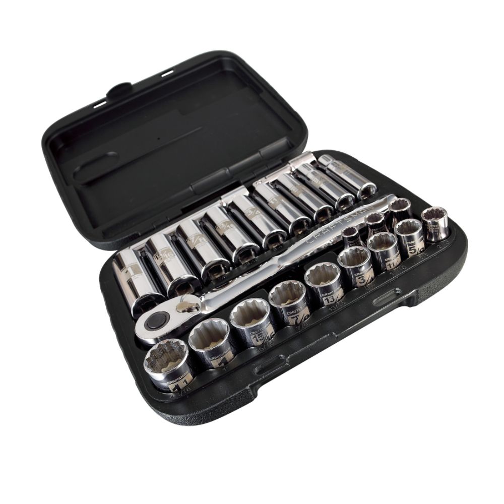 Craftsman 24 pc. 1/2 in. 12-point Standard Easy-To-Read Socket Wrench Set with Case