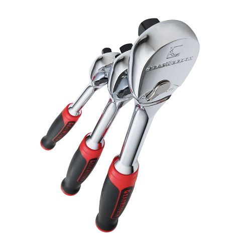 GearWrench 3 Pc. Cushion Grip Teardrop Ratchet Set - 1/4, 3/8 and 1/2 in. Drive