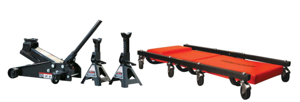 Craftsman 3 ton Floor Jack, Jack Stands and Creeper Set