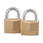 Master Lock 1-9/16 in. Padlock, Solid Brass, 2 Pk. - 140T