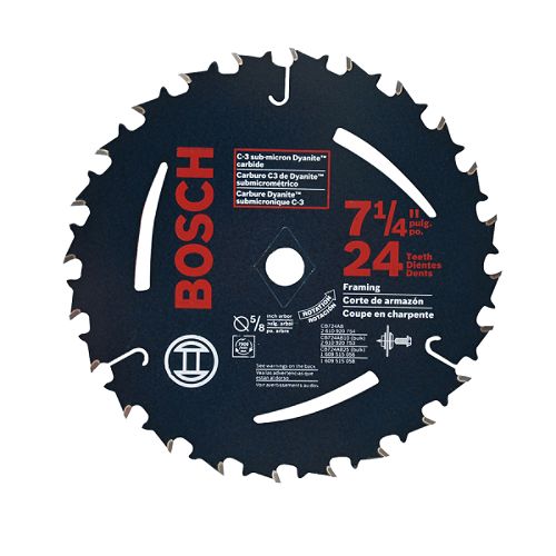 Bosch 7-1 4 in. Framing Saw Blade with 24 Teeth 