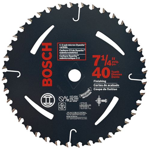 Bosch 7-1 4 in. 40T Dyanite C-3 Carbide Circular Saw Blade 