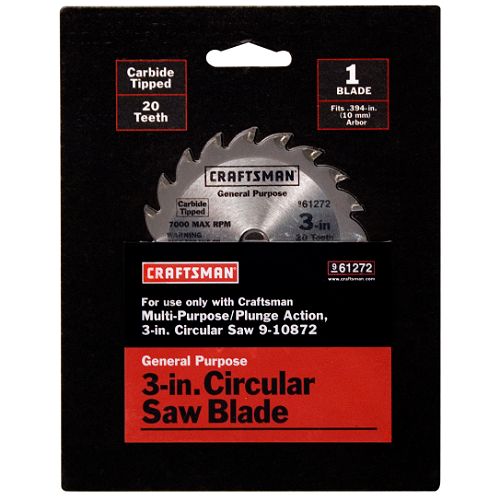 Craftsman 3 in. Carbide-Tipped Circular Saw Blade - 20T - 61272 