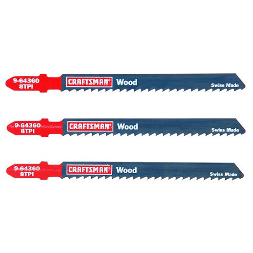 Craftsman 4 in. Jigsaw Blades, Wood, 8 TPI, 3 pk. - 64360 