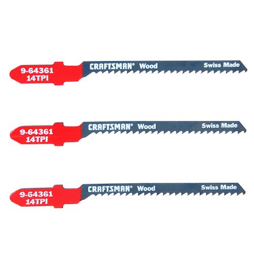 Craftsman 4 in. Jigsaw Blades, Wood, 14 TPI, 3 pk. - 64361 