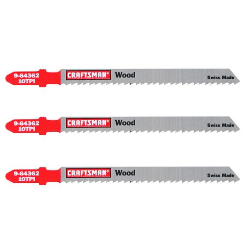 Craftsman 4 in. Jigsaw Blades, Wood, 10 TPI, 3 pk. - 64362 