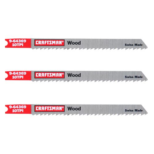 Craftsman 4 in. Jigsaw Blades, Wood, 10 TPI, 3 pk. - 64369 