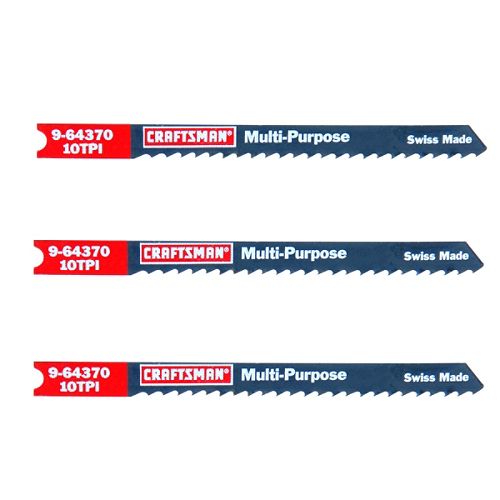 Craftsman 4 in. Jigsaw Blades, All Purpose, 10 TPI, 3 pk. - 64370 