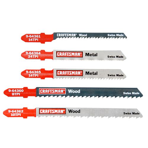 Craftsman 5 pc. Jigsaw Blade Set, T-Shank, Multi-Purpose - 64373 