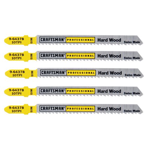 Craftsman Professional 4 in. Bimetal Jigsaw Blades, Wood, Reverse Teeth, 10 TPI, 5... 