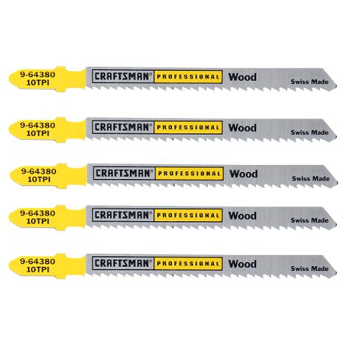 Craftsman Professional 4 in. Bimetal Jigsaw Blades, Wood, 10 TPI, 5 pk. 