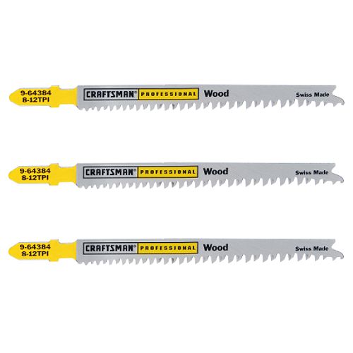 Craftsman Professional 4 in. Jigsaw Blades, Wood, 8 - 12 TPI, 3 pk. 