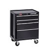 4 Drawer Quiet Glide Roll-Away, Black