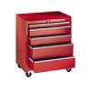 5-Drawer Roll Away Cabinet, 26-1/2 in. Wide - Red