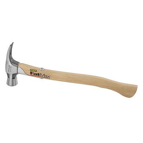 Stanley 22 oz. x 18 in. Hammer -Hickory Axe Handle w  Overstrike -Rip Claw -Milled Fa