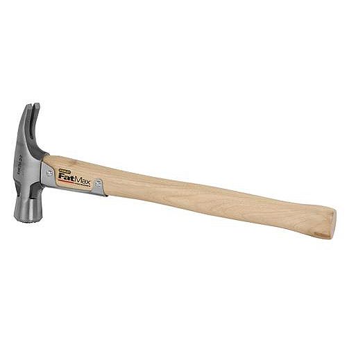 Stanley 22 oz. x 18 in. Hammer -Hickory Handle w  Overstrike -Rip Claw -Milled Face -