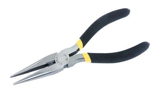 Stanley 6 in. Long Nose Pliers -Chrome Nickel Steel -Double Dipped Grips