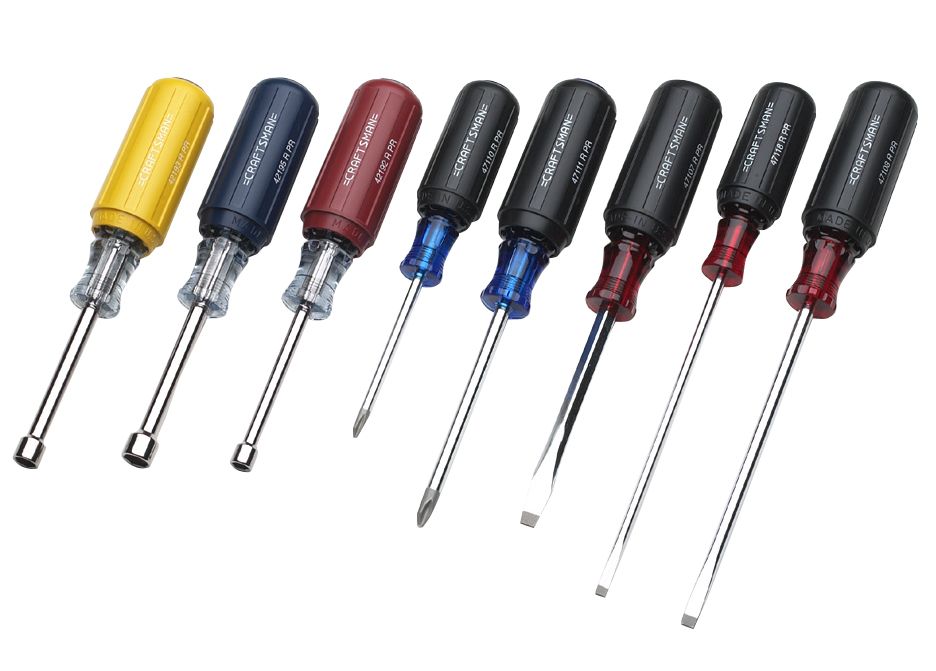 Craftsman 8 pc. Screwdriver and Nut Driver Set, Cushion Grip