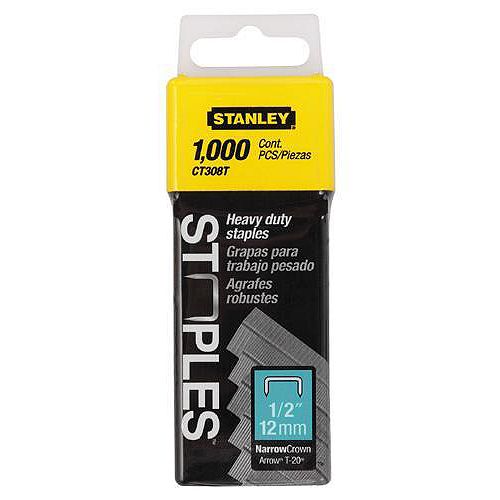 Stanley (1000) 1/2 in. Flat Narrow Crown (Fits Arrow 2025 Stapler) - CT308T Best Price
