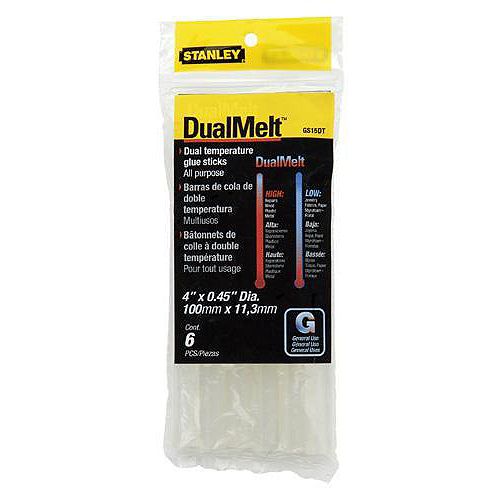 Stanley (6) 4 in. DualMelt Glue Sticks -All Purpose (Fit GR25 & GR100)
