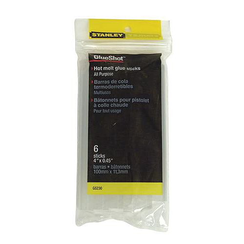 Stanley (6) 4 in. HotMelt Glue Sticks -All Purpose -Clear (Fit GR20, GR25, GR90 & GR1 -...