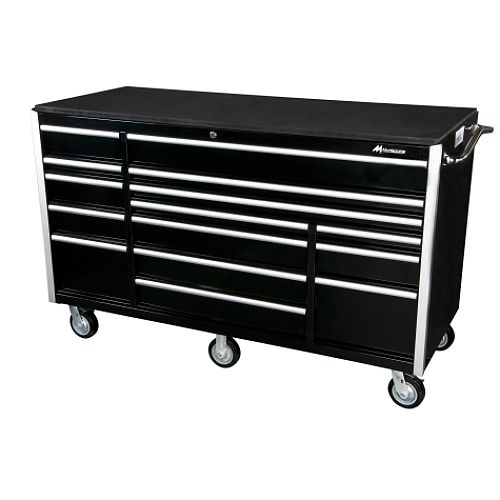 Montezuma 72 in. Classic 15-Drawer Roller Cabinet - Black - 80993 Best Price