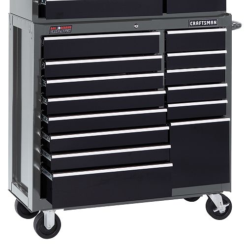 Craftsman 41 in. 14-Drawer Platinum/Black Ball-Bearing Mobile Tool Cart Best Price